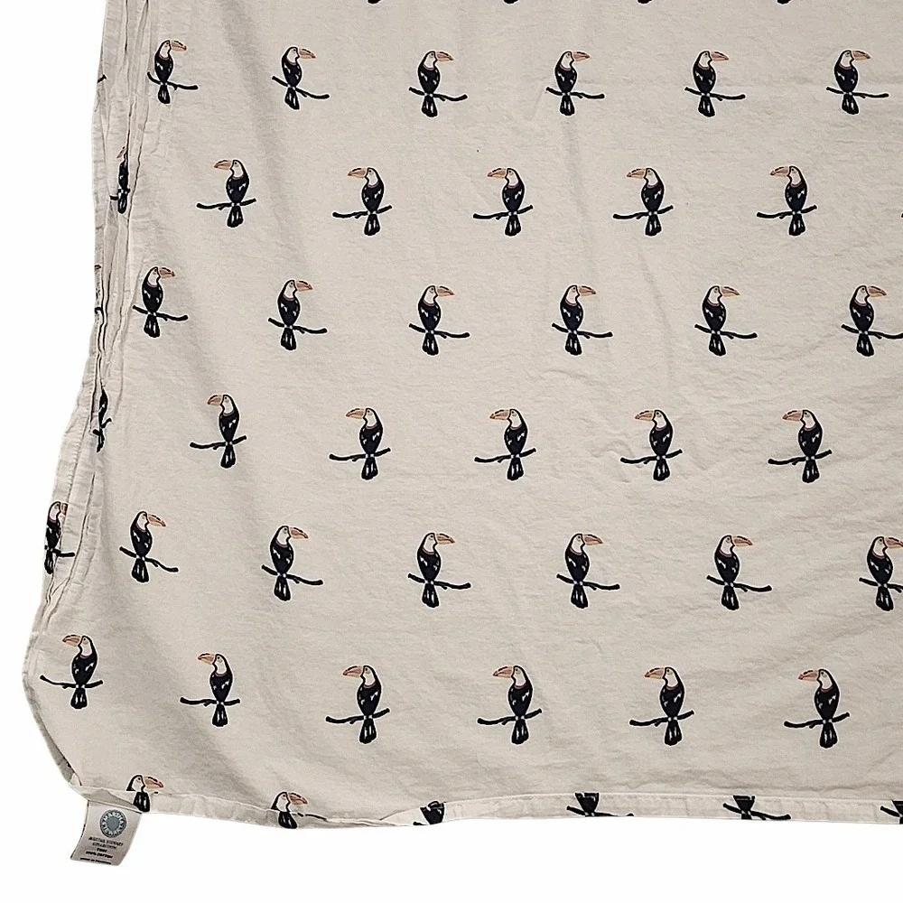 Martha‎ Stewart Flat Sheet Twin WHIM Toucan Bird Kids White Tropical Cotton Bed